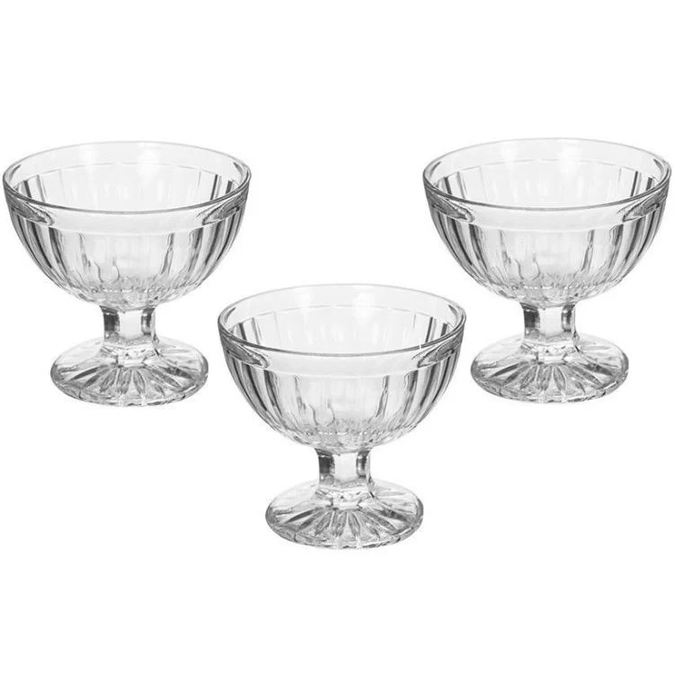 Set 3Pz Coppette Gelato In Vetro Roma 3 Pezzi Bicchieri Da 180Ml Coppa Dessert