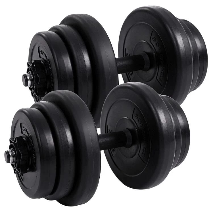 Set 2 Manubri Coppia Pesi Regolabili Componibili 2X5-10Kg Palestra Bodybuilding