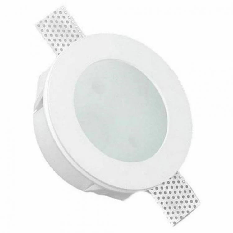Porta Faretto In Gesso Conico Attacco Lampada Gu10 Rotondo Controsoffitto Vetro