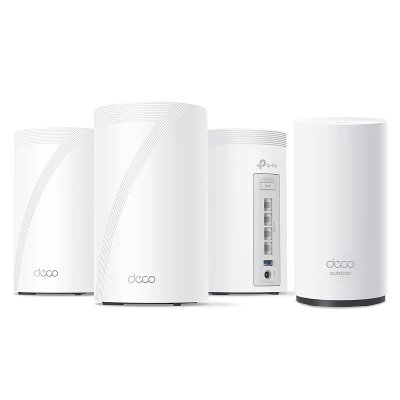 Deco 7 Pro Outdoor Wi-Fi 7 Mesh System Bundle, Deco BE63 3-pack BE10000 & BE25-Outdoor