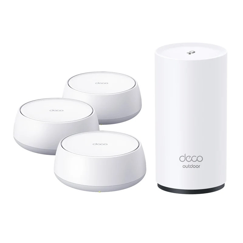 Deco 7 Outdoor Dual-Band Wi-Fi 7 Mesh Bundle, Deco BE25 3-pack & BE25-Outdoor