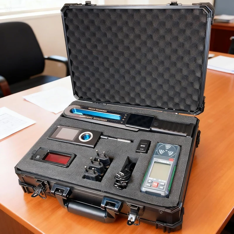 GUARDIAN Kit Professionale Antispia con Valigia 4 Rilevatori per Microspie Radio, GSM, GPS, Telecamere, Wifi + 3 Dispositivi per Allenamento + Videoguida Frequenze 5MHz-8GHz, EMF, Per Bonifiche Ambientali