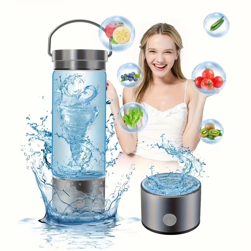 (RH-Y5)Borraccia Elettrolisi Acqua Idrogenata – Generatore H2 con Tecnologia SPE/PEM Brevettata, Alta Concentrazione 1000-1500 ppb in 3 Minuti, Batteria 1500mAh, Acqua Alcalina pH Negativo – Antiossidante per Sonno e Benessere