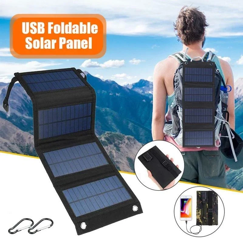 (SPF080)Pannello solare pieghevole USB 5V caricabatterie telefono campeggio trekking USB