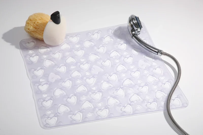 CO5555 Tappeto Doccia Vinile Cuore 55 x 55 Trasp Gedy