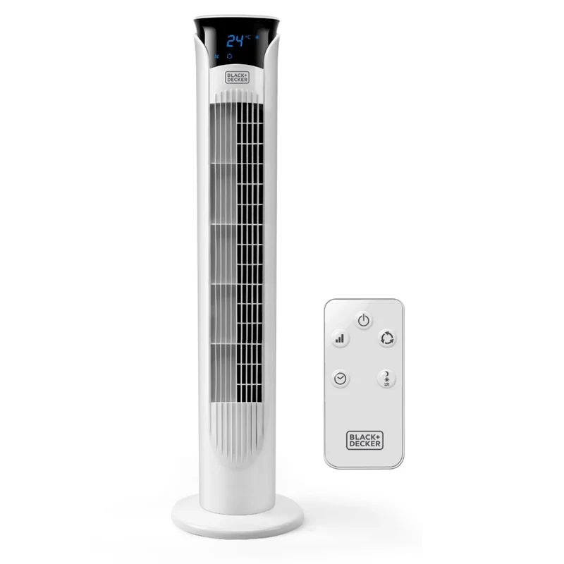 Ventilatore Torre Black Decker BXEFT48E Display LED Bianco 22 x H 81 cm