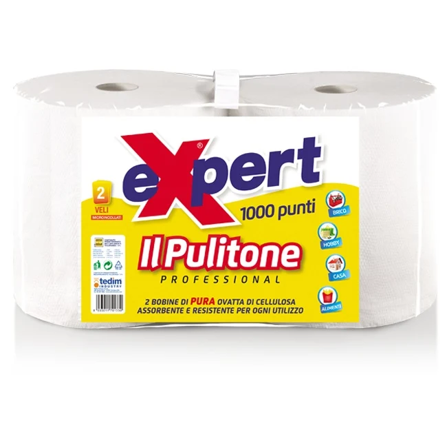 CORONA 2 ROTOLONI CARTA EXPERT 1000 PUNTI IL PULITONE COPPIA 2 BOBINE CUCINA