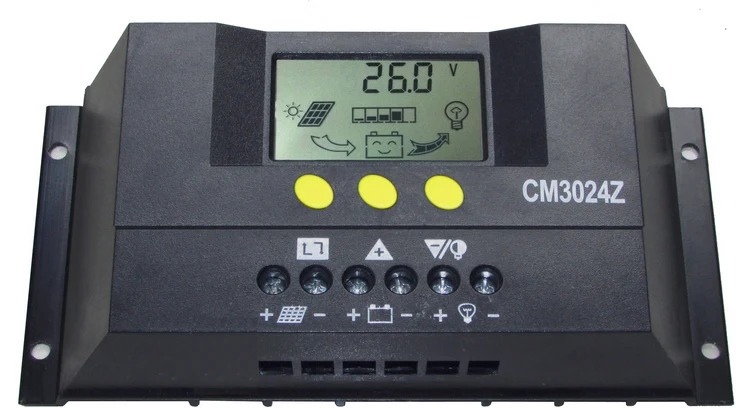 CONTROLLER REGOLATORE DI CARICA PANNELLI SOLARI 12V/24V 30A AUTOMATICO PANNELLO