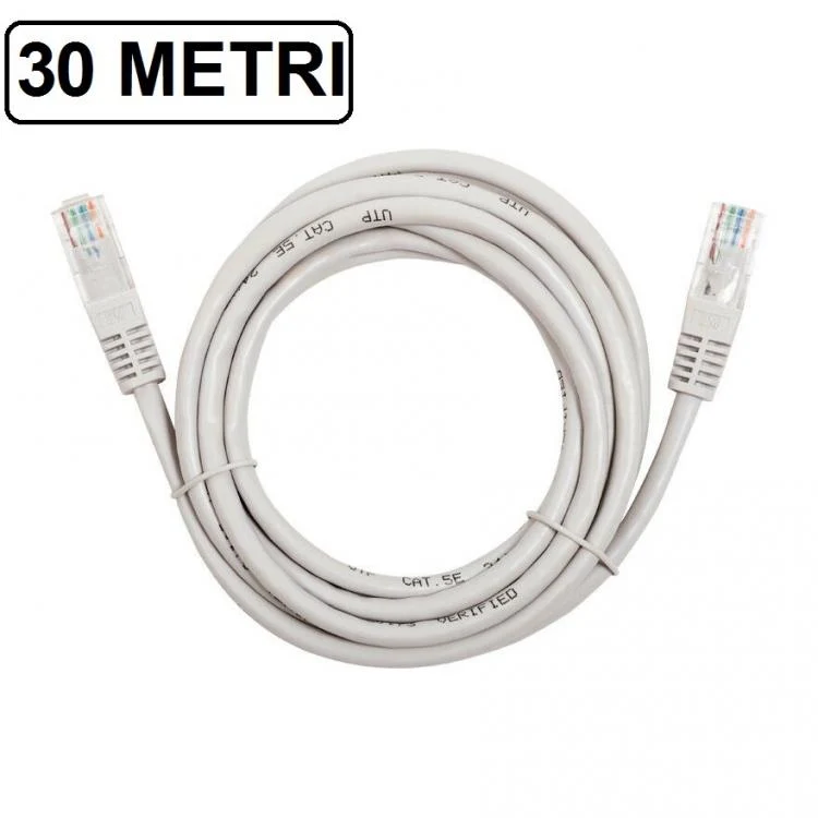 CAVO ETHERNET DI RETE LAN INTERNET RJ45 CAT5 30 METRI MODEM ROUTER FILO COMPUTER