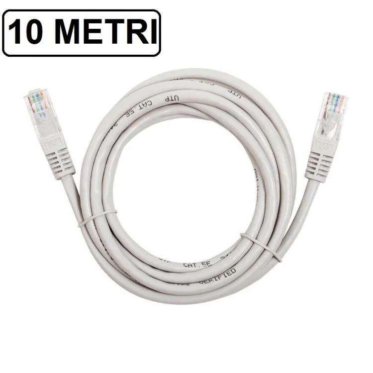 CAVO ETHERNET DI RETE LAN INTERNET RJ45 CAT5 10METRI MODEM ROUTER FILO COMPUTER