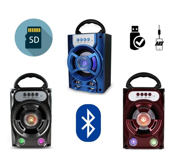 CASSA PORTATILE CON RADIO FM SD USB BLUETOOTH MP3 SMARTPHONE SPEAKER LED VIVAVOC