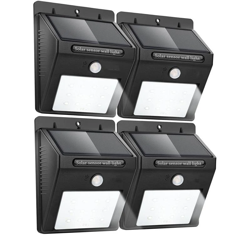 4 LAMPADA LED SOLARE DA ESTERNO GIARDINO FARETTO FOTOVOLTAICO CON SENSORE LUCE