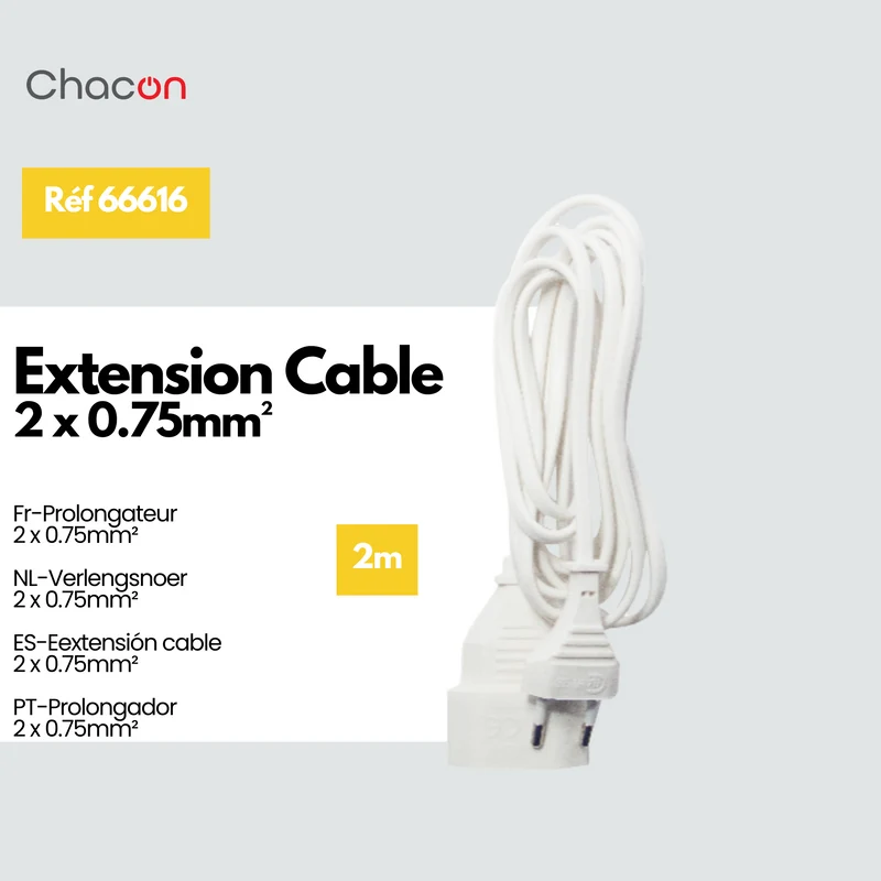 Extension lead - White - 2 m (EUR)