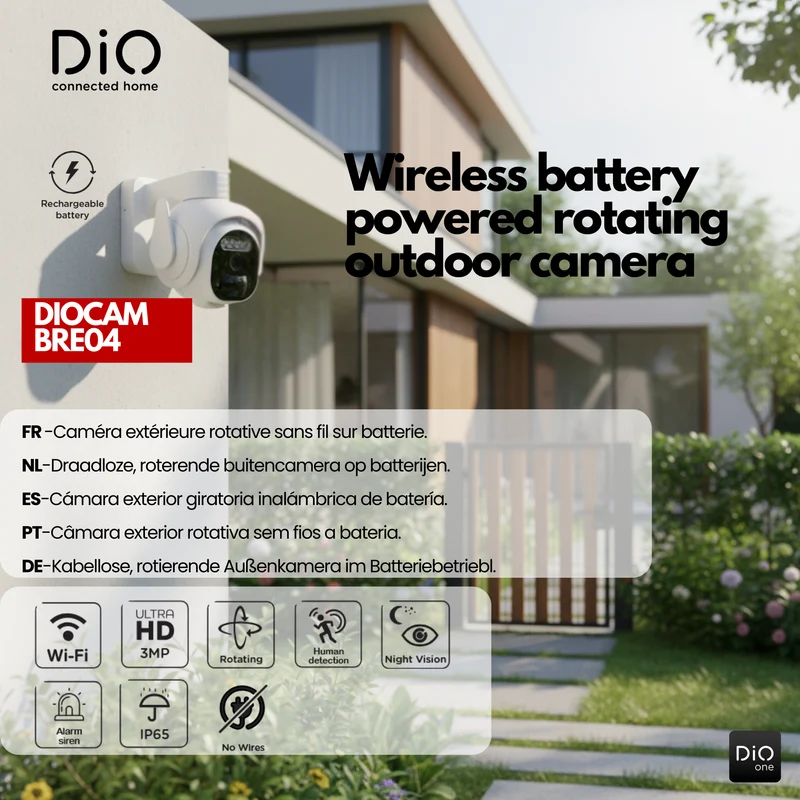 WiFi battery-powered outdoor rotating camera - 3MP