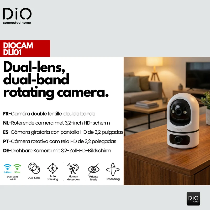 Indoor dual-lens Dual-Band rotating Wi-Fi camera - FULL HD 2MP