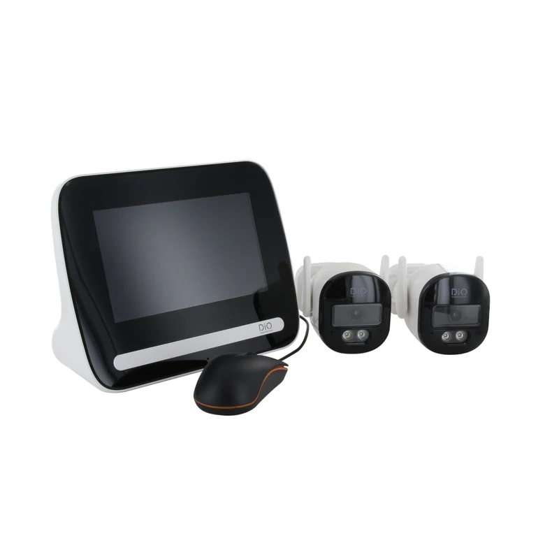 NVR DiO video surveillance system with 7" screen and 2 cameras