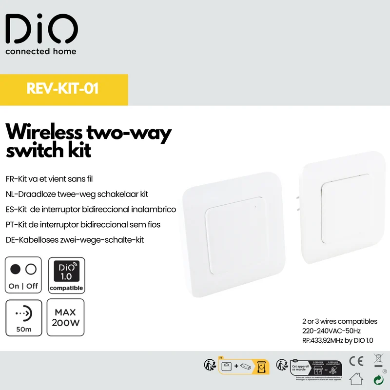 Wireless two-way switch kit