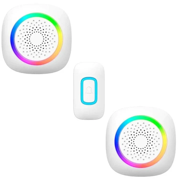 CAMPANELLO SENZA FILI DIGITALE WIRELESS 2 DOPPIO RICEVITORE PORTE CASA UFFICIO