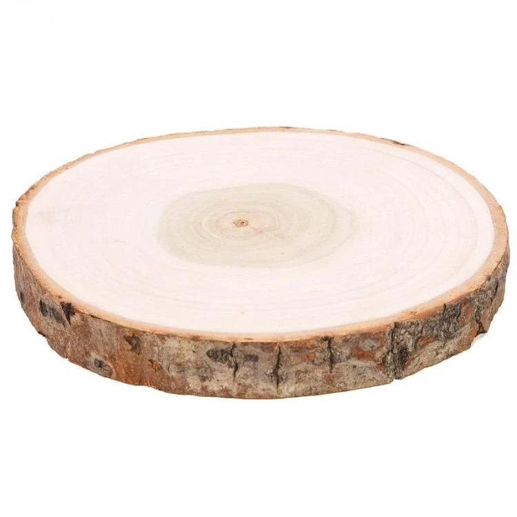 BASE LEGNO TRONCO DECORAZIONE DA TAVOLO CENTROTAVOLA ALZATINA SHABBY-NATALE 34cm