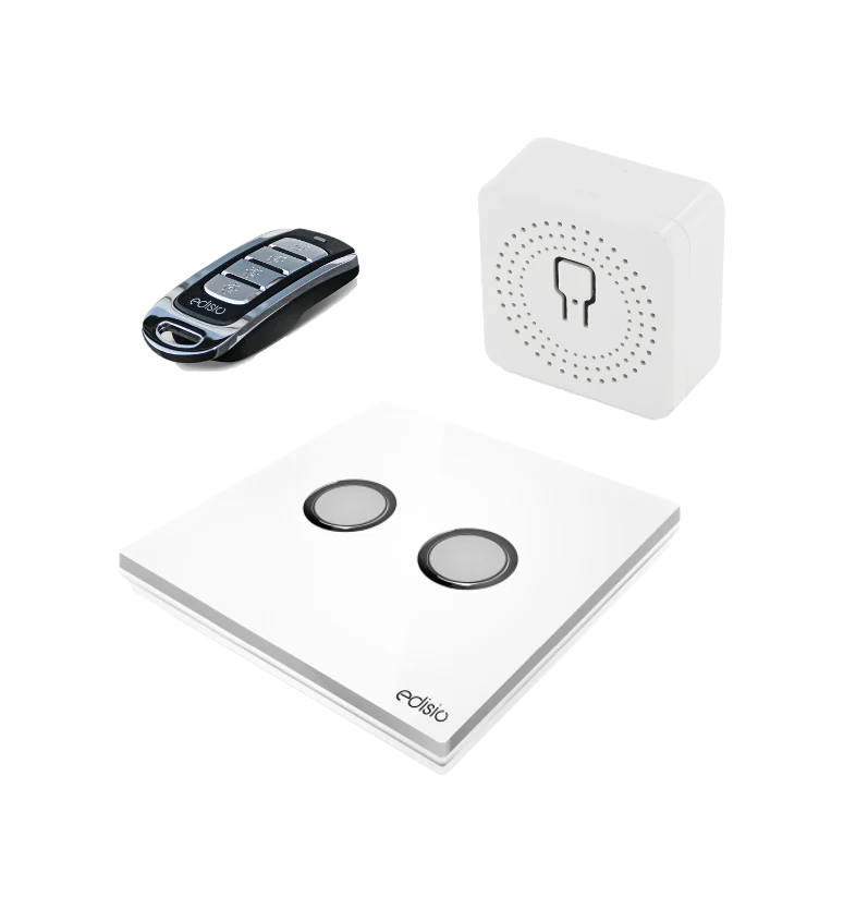 Edisio garage kit with 2-button switch + 4-channel remote control