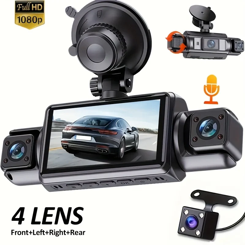 Dashcam a 4 Canali con Visione Notturna