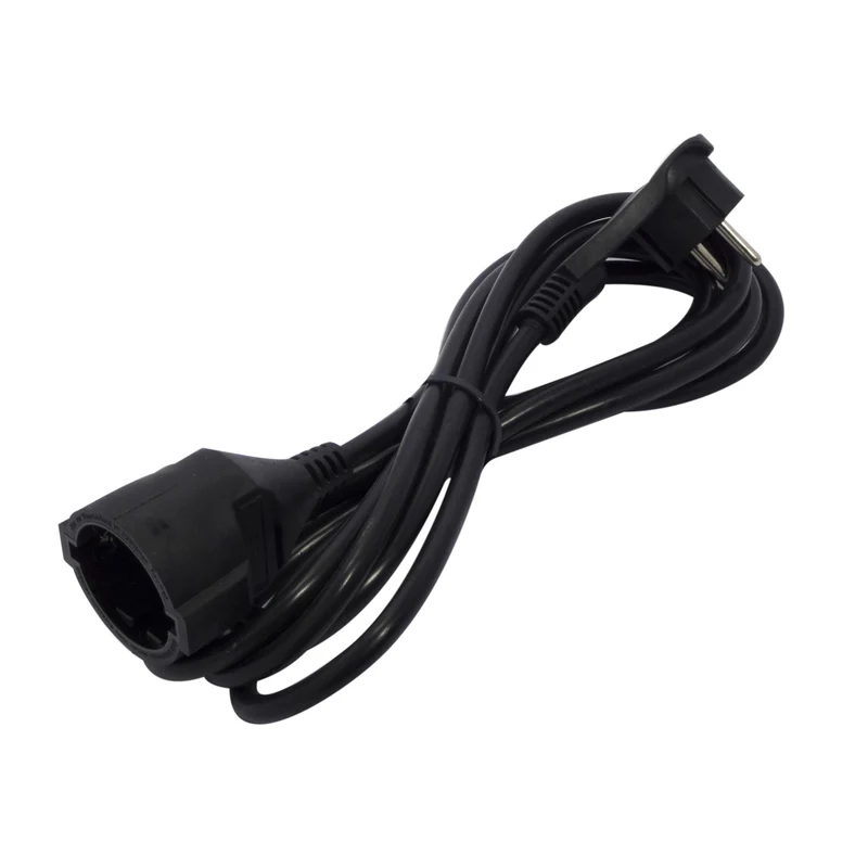 Flat plug extension 3 m - Black