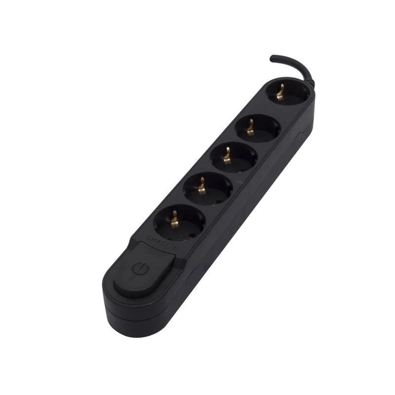 Stylish power strip 5 x 16 A with switch - 1,5 m - Black (SCH)