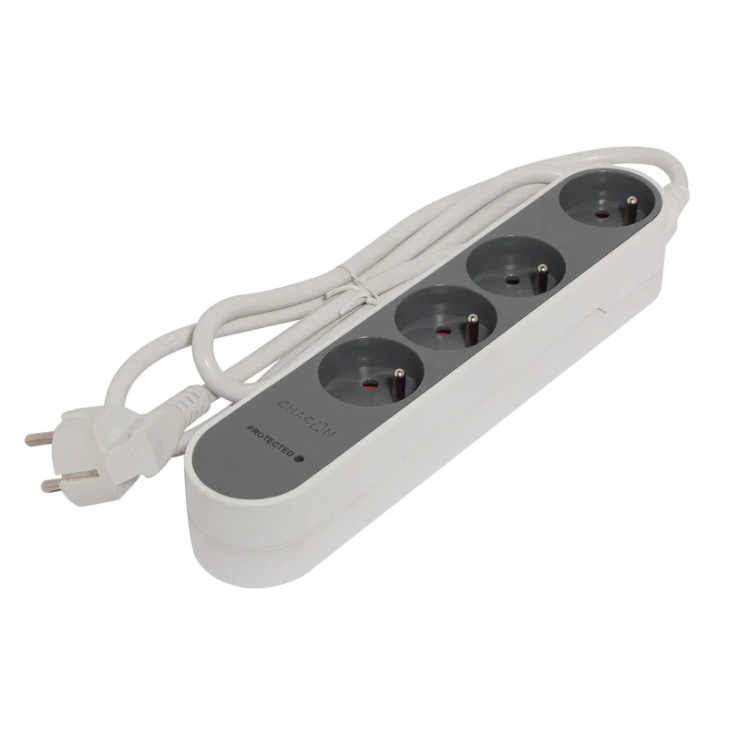 Stylish power strip Grey/White - 4 x 16 A - 3 m