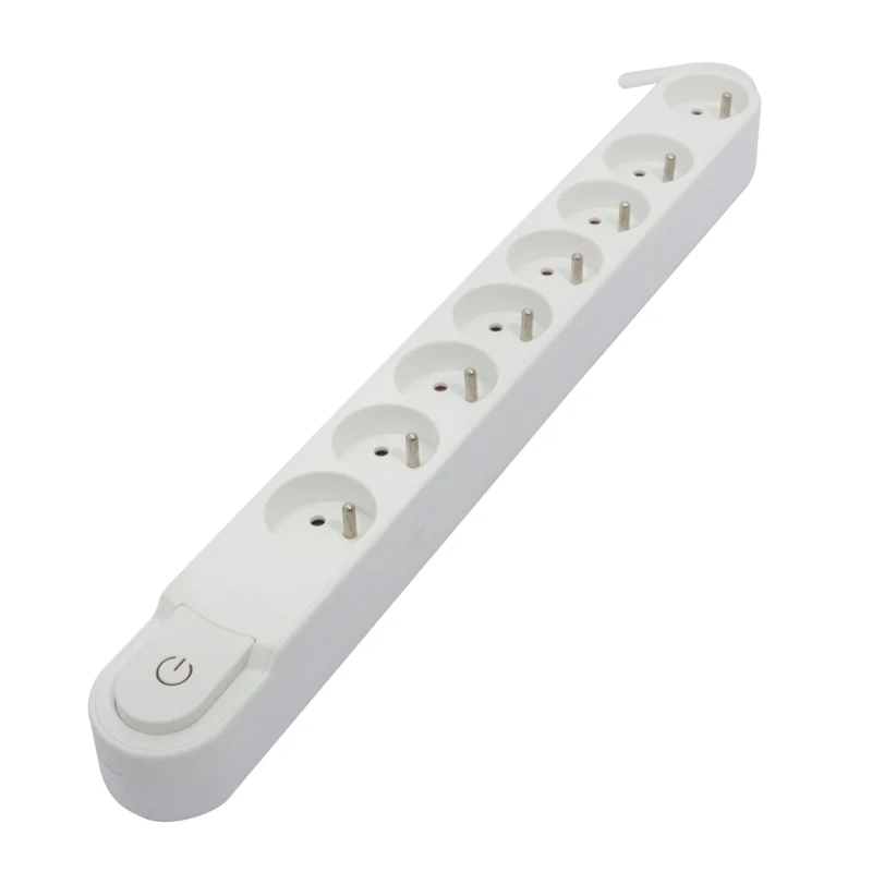 Stylish power strip 8 x 16 A with switch - 3 m - white