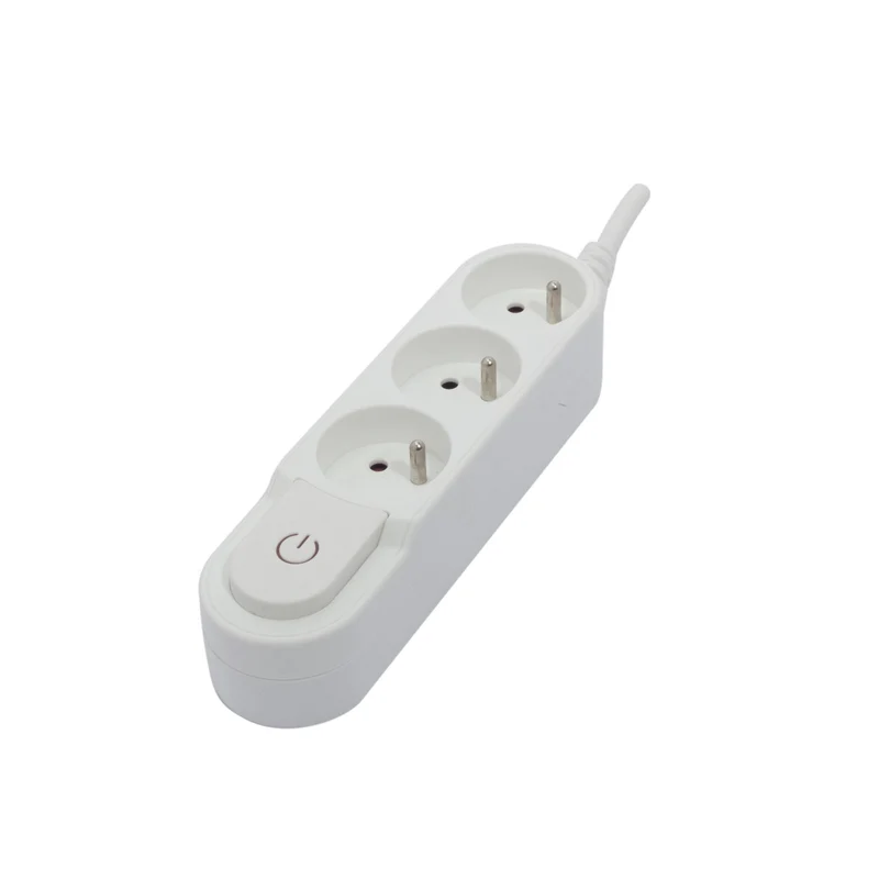 Stylish power strip 3 x 16 A with switch - 0.5 m - White