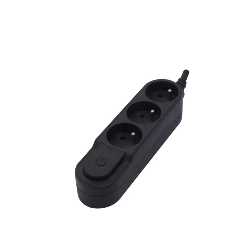 Stylish power strip 3 x 16 A with switch - 1.5 m - Black