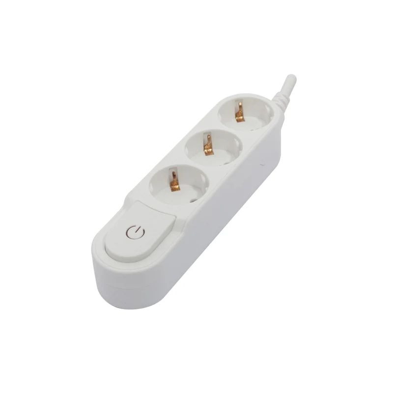 Stylish power strip, 3 x 16 A with switch - 0.5 m - White (SCH)