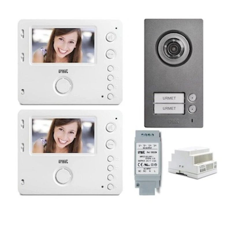 URMET 1722/94 - KIT Videocitofono Bifamiliare Urmet Miro Mikra 2 Fili