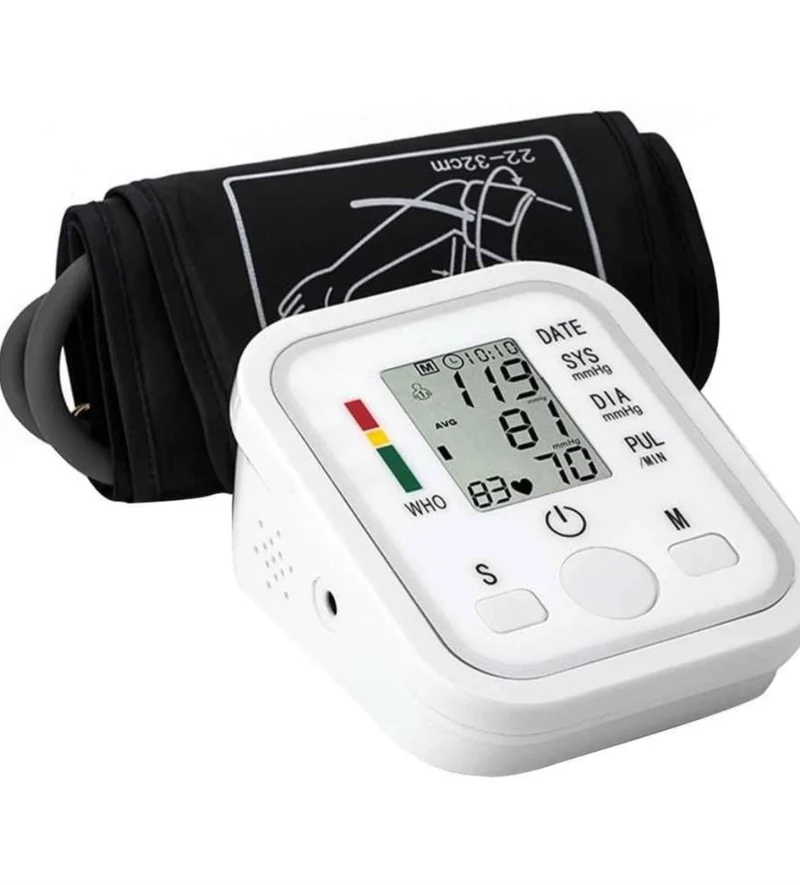 Misuratore pressione LCD digitale automatico di pressione sanguigna del polso del monitor di battimento di cuore frequenza del polso del braccio Meter pulsometro