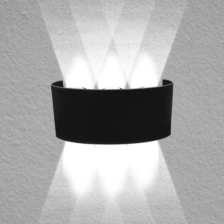 APPLIQUE PARETE LED NERO 18W LUCE FREDDA 6500K INT/ESTERNO UP&DOWN IMPERMEABILE