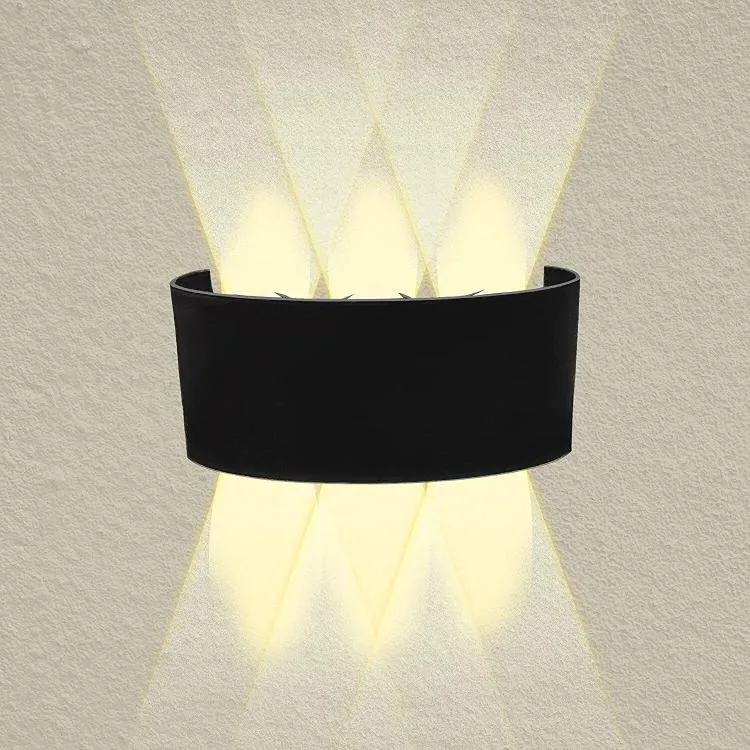 APPLIQUE A PARETE LED NERO 18W LUCE NATURALE 4000K ESTERNO UP&DOWN IMPERMEABILE