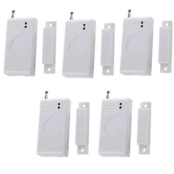 5PZ SENSORE MAGNETICO PER PORTE FINESTRE WIRELESS ALLARME ANTIFURTO CASA 433MHZ
