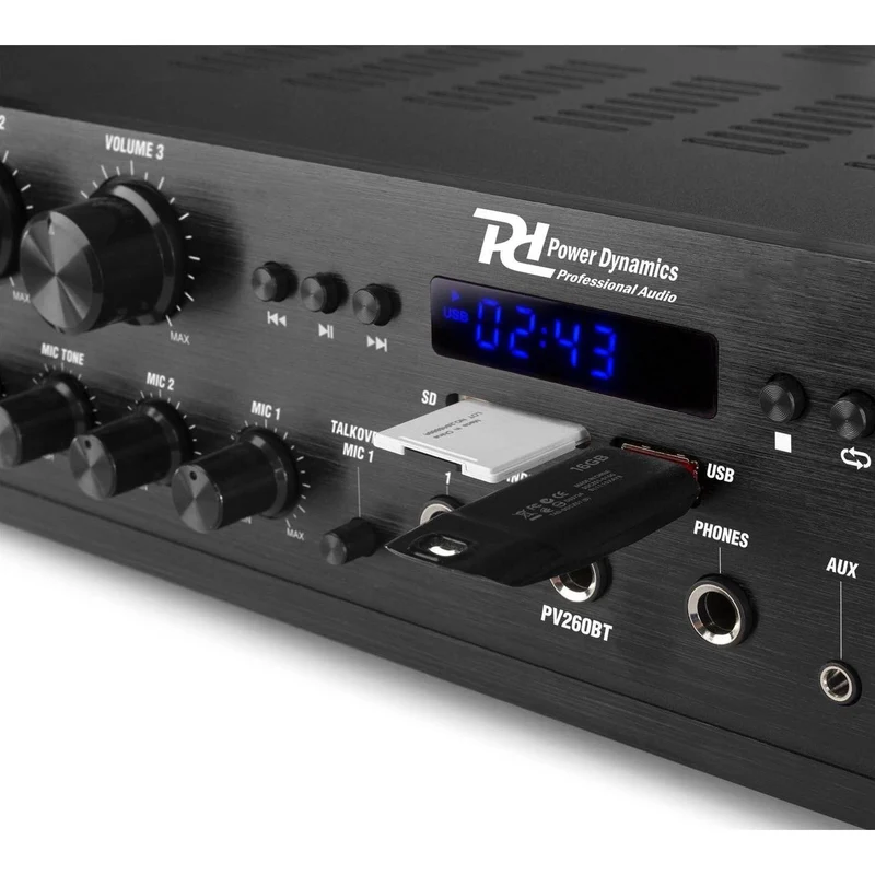 Power Dynamics Pro PV260BT Amplificatore Bluetooth 6 zone