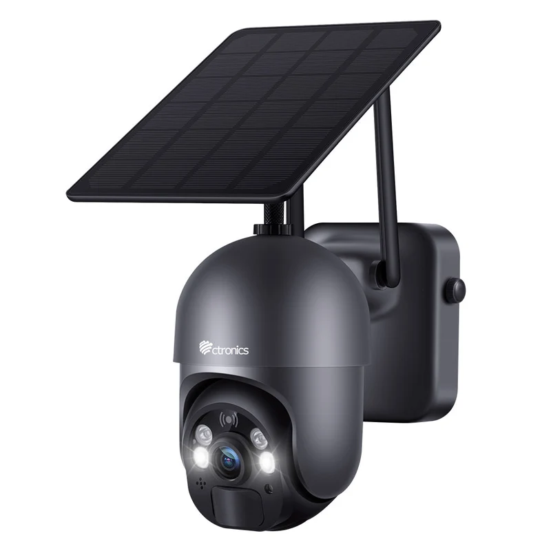 Ctronics 2K 4MP Telecamera Wifi Esterno a Batteria Zoom digitale 4X e visione notturna a colori da 25 m