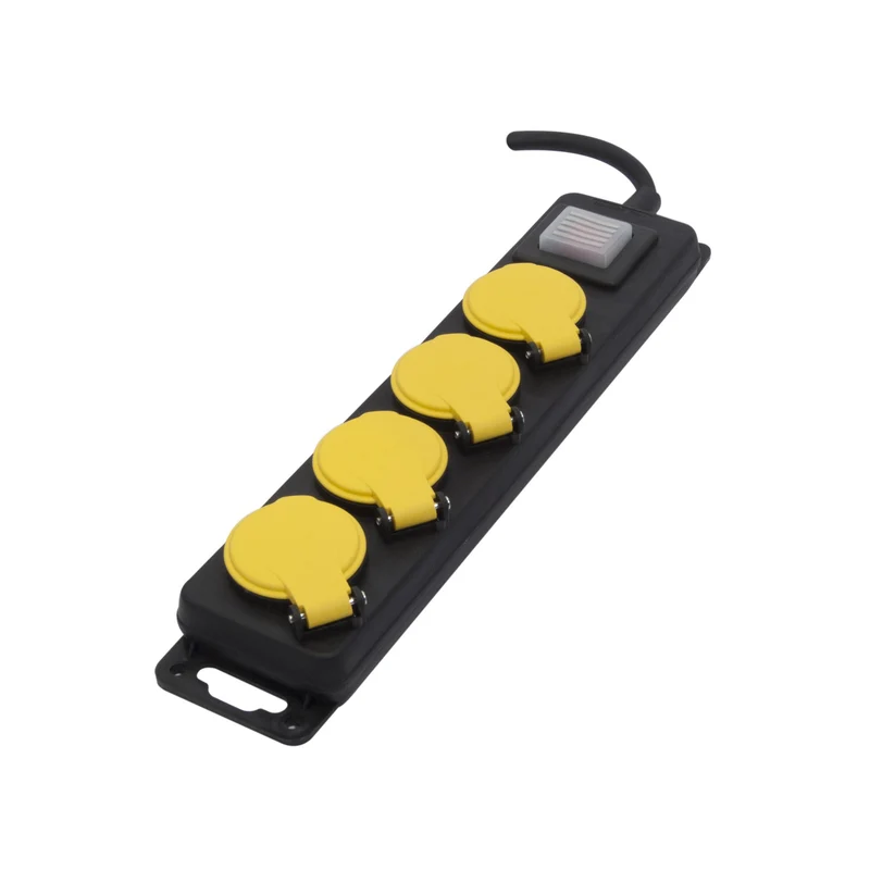 Waterproof power strip 4 x 16 A with switch - 3 m