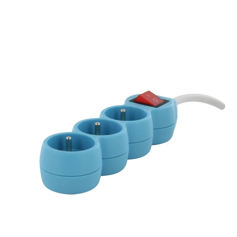 Power strip 3 x 16 A - 1.5 m - White/Blue with switch