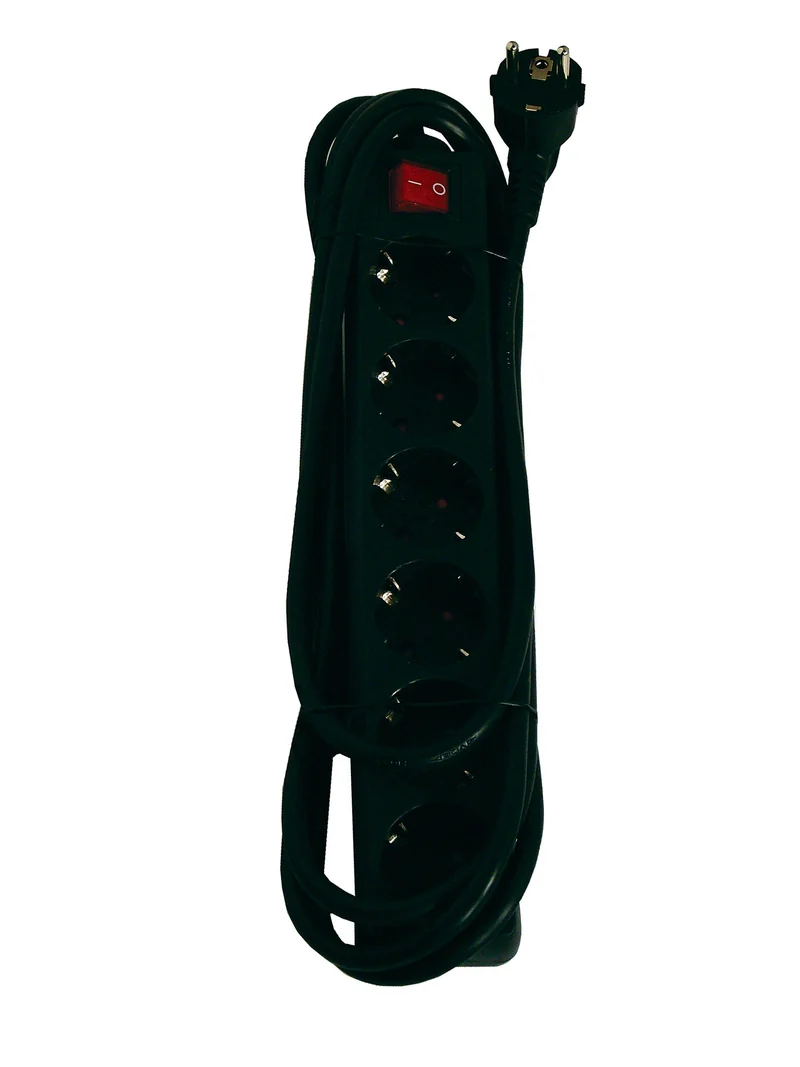 Power strip with switch 6 x 16 A - 3 m - Black (SCH)