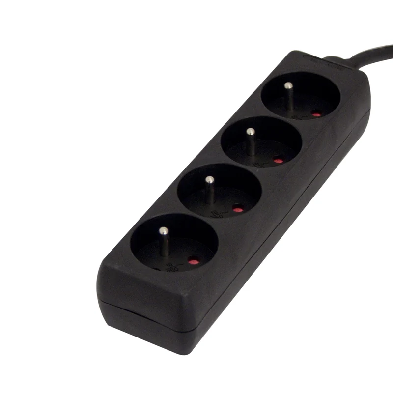 Black power strip - 4 x 16 A - 1.5 m