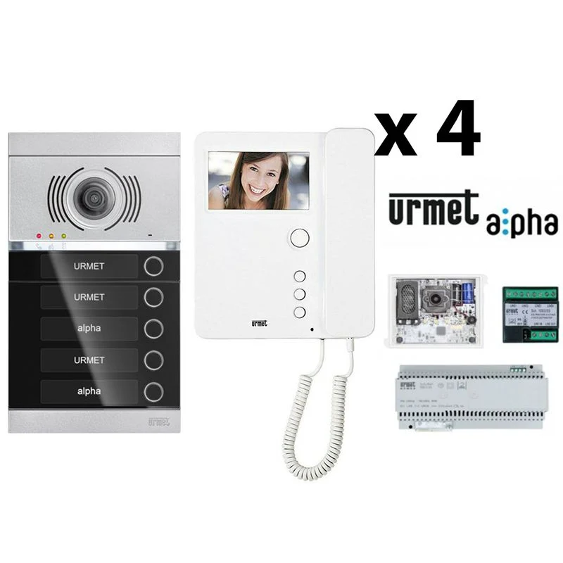 URMET 1783/324 - KIT Videocitofonico Quadrifamiliare Urmet Alpha