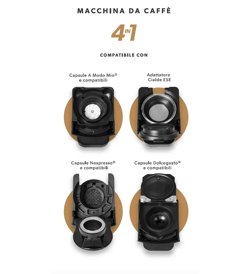 Macchina da caffè per cialde e capsule