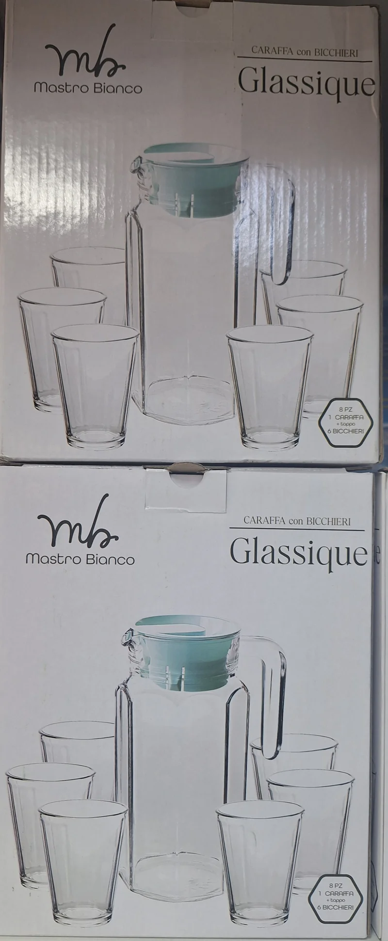 Caraffa con 6 bicchieri