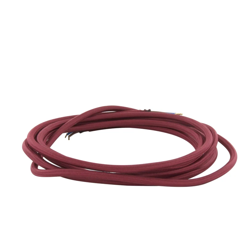 Fabric cable 3 m - brick red