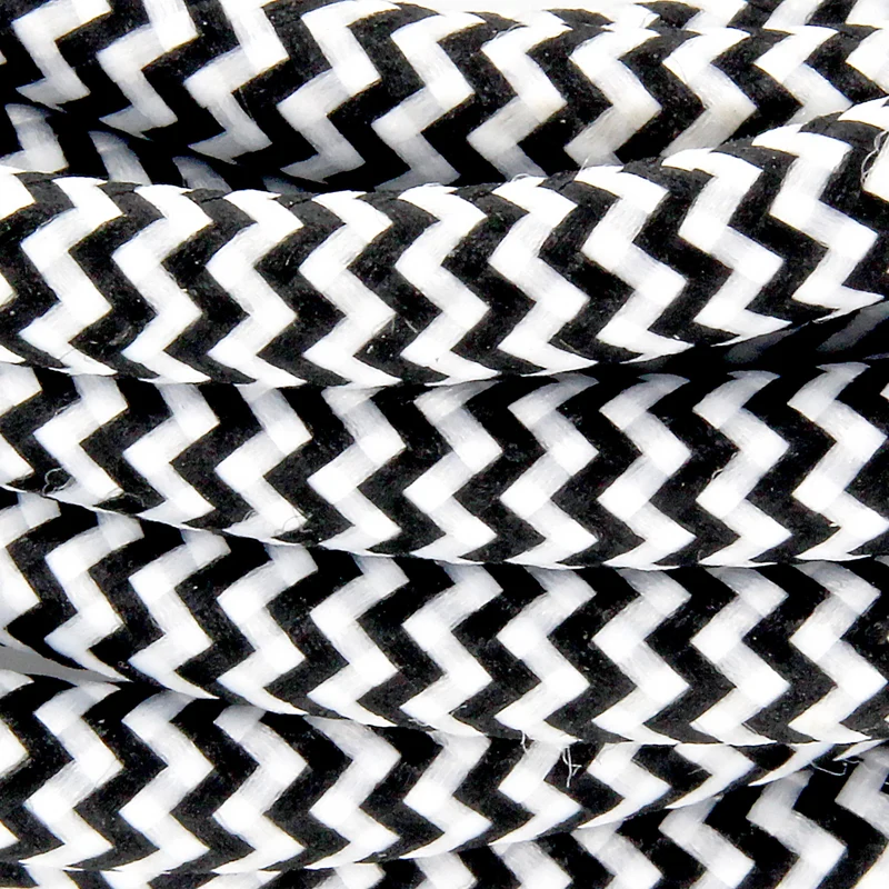 Textile two-tone cable 3 m - Black/White