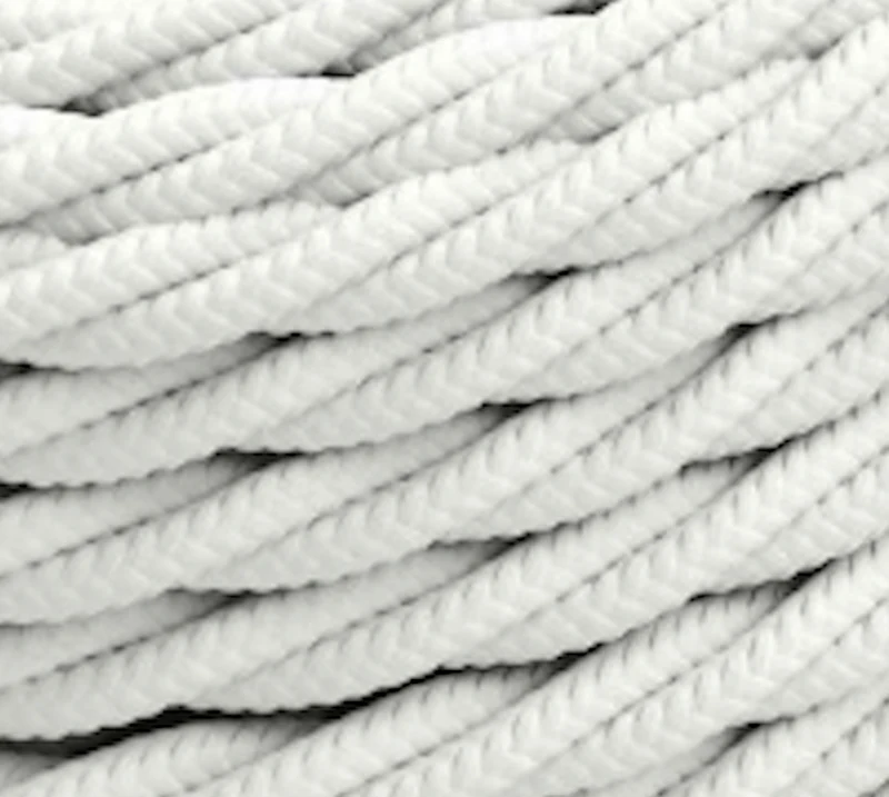 Twisted silk fabric cable - 3 m - White
