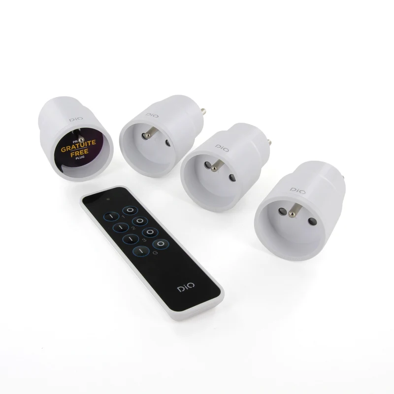 Set of 4 on/off nano sockets and 4-channel remote control - DiO 1.0